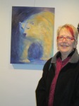 Jan Stitt with one of her Polar Bear paintings
